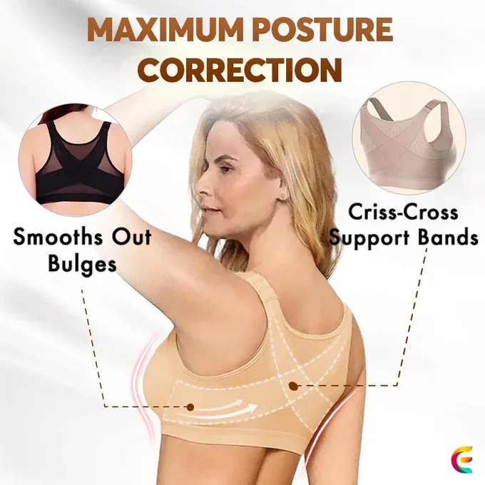 Criss-cross support bands smoothing bulges and correcting posture